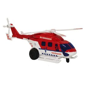 Helicopter Dhruv Air Ambulance Pull Back Action Centy Plastic - Red White