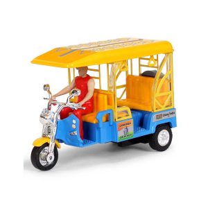 Centy E- Rickshaw Pull Back Toy Model - Blue & Yellow