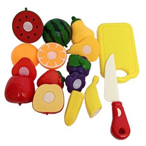 Cutting Fruits Play Set Toys With Chopping Board and Knife 9 Pieces Best Game Gift For Girls