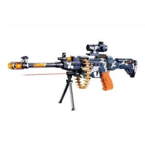 Machine Gun | Big Full Size Army Style Machine Gun Toy for Kids with Powerful Vibration System and Music