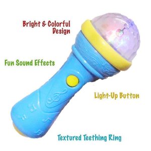 Fashion Dynamic Musical Microphone With 3D Projection Flashlight And Dynamic Music